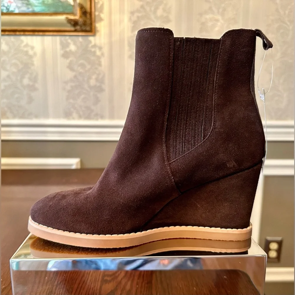 NWT!🤩Splendid!❄️WANDA!⛄️Wedge Heel Ankle Bootie/dark chocolate brown/Size-9 - Picture 3 of 14